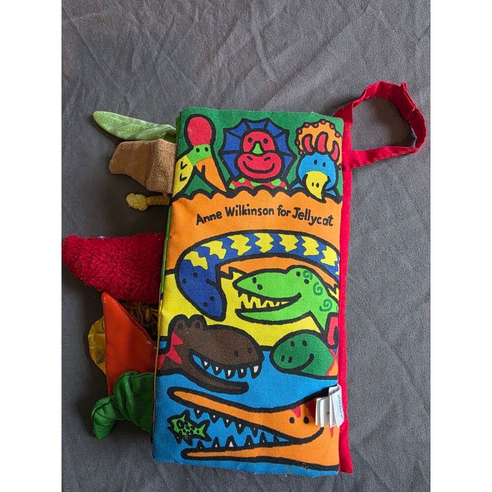 Retired Jellycat Dino Tails Soft Cloth Baby Book Crinkle NWOT